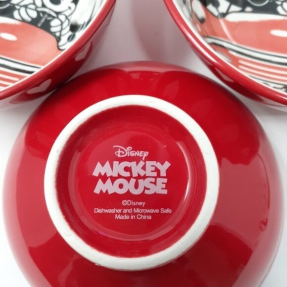 Mickey & Minnie Disney Ceramic 3-Piece Bowl Set | Microwave & Dishwasher Safe - Picture 4 of 4